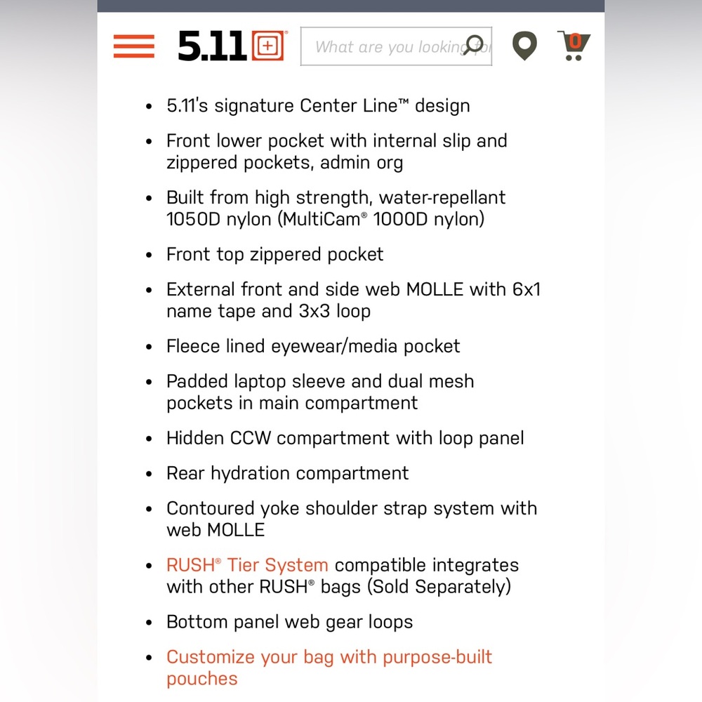 5.11 RUSH 12 Backpack black - Picture 8 of 8